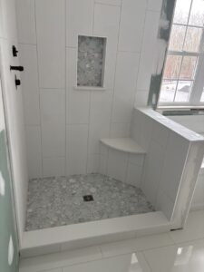 Custom Tile Shower & Bathroom Floor – John Alden Court, Dartmouth, MA