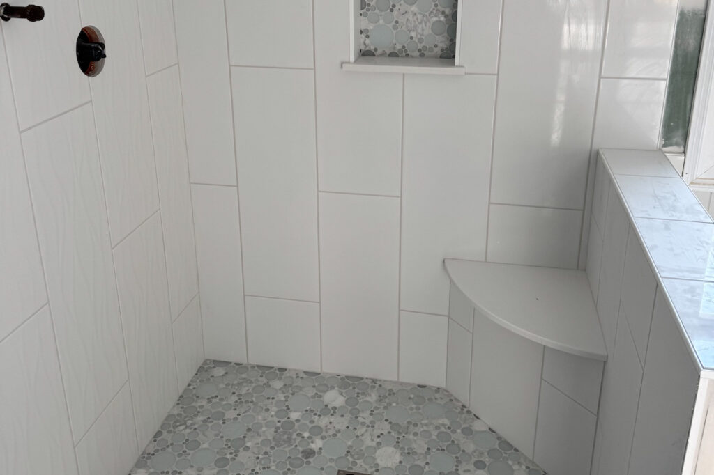 Custom Tile Shower & Bathroom Floor – John Alden Court, Dartmouth, MA