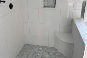 Custom Tile Shower & Bathroom Floor – John Alden Court, Dartmouth, MA