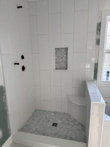 Custom Tile Shower & Bathroom Floor – John Alden Court, Dartmouth, MA