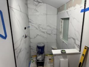 Custom Marble Shower & Ceramic Tile Flooring – Pickens St, Lakeville, MA