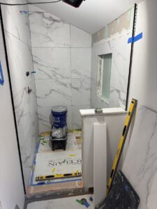 Custom Marble Shower & Ceramic Tile Flooring – Pickens St, Lakeville, MA