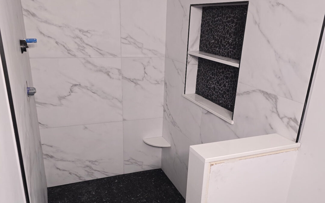 Custom Marble Shower & Ceramic Tile Flooring – Pickens St, Lakeville, MA