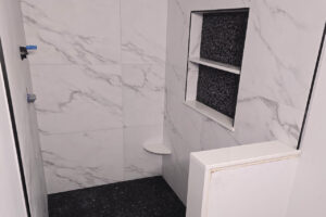 Custom Marble Shower & Ceramic Tile Flooring – Pickens St, Lakeville, MA