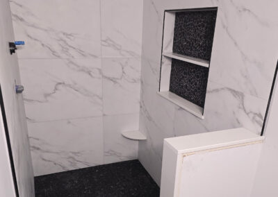 Custom Marble Shower & Ceramic Tile Flooring – Pickens St, Lakeville, MA