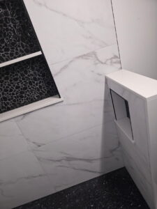 Custom Marble Shower & Ceramic Tile Flooring – Pickens St, Lakeville, MA